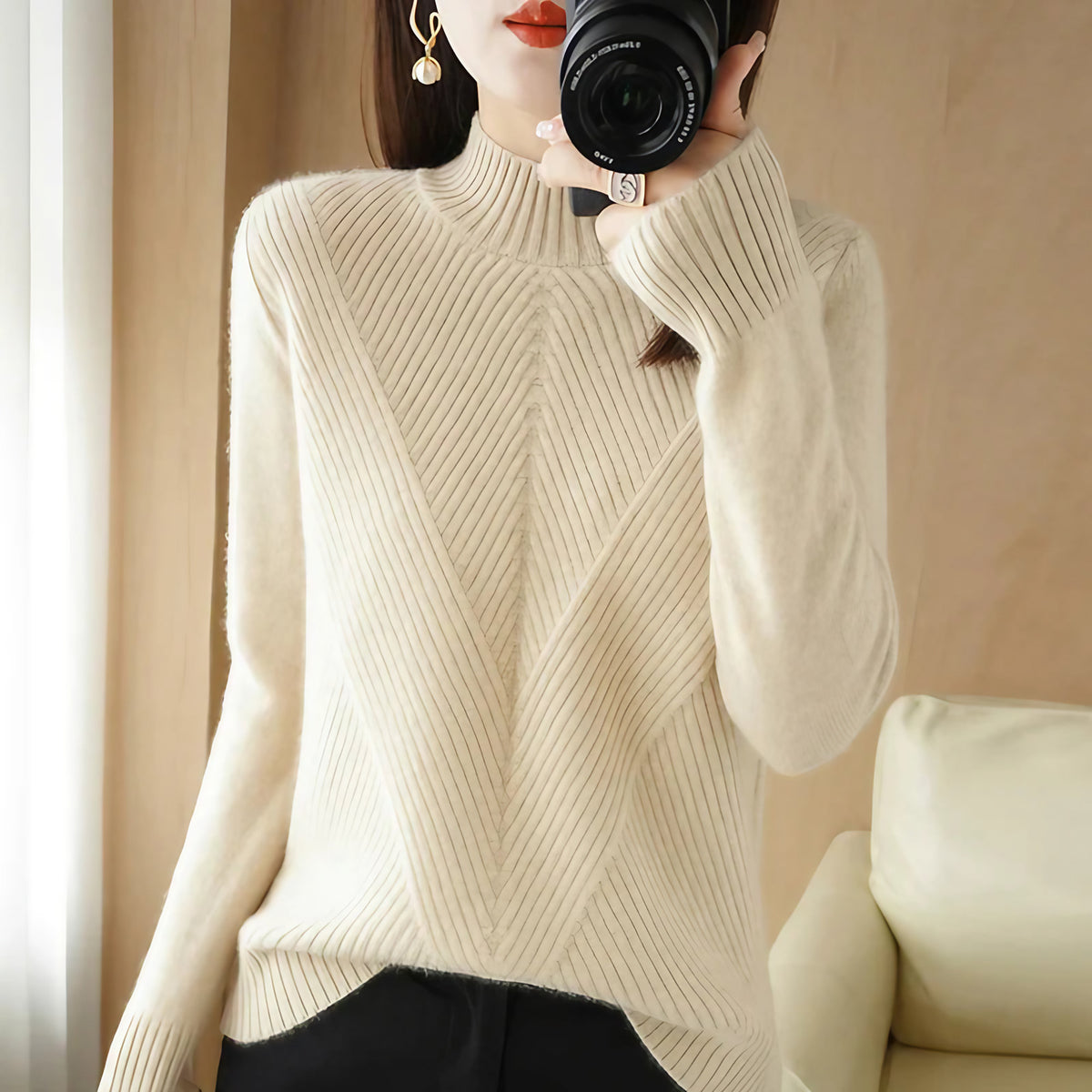Pull femme de mi-saison, huit coloris, du S au 2XL, beige