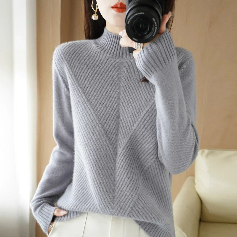 Pull femme de mi-saison, huit coloris, du S au 2XL, gris