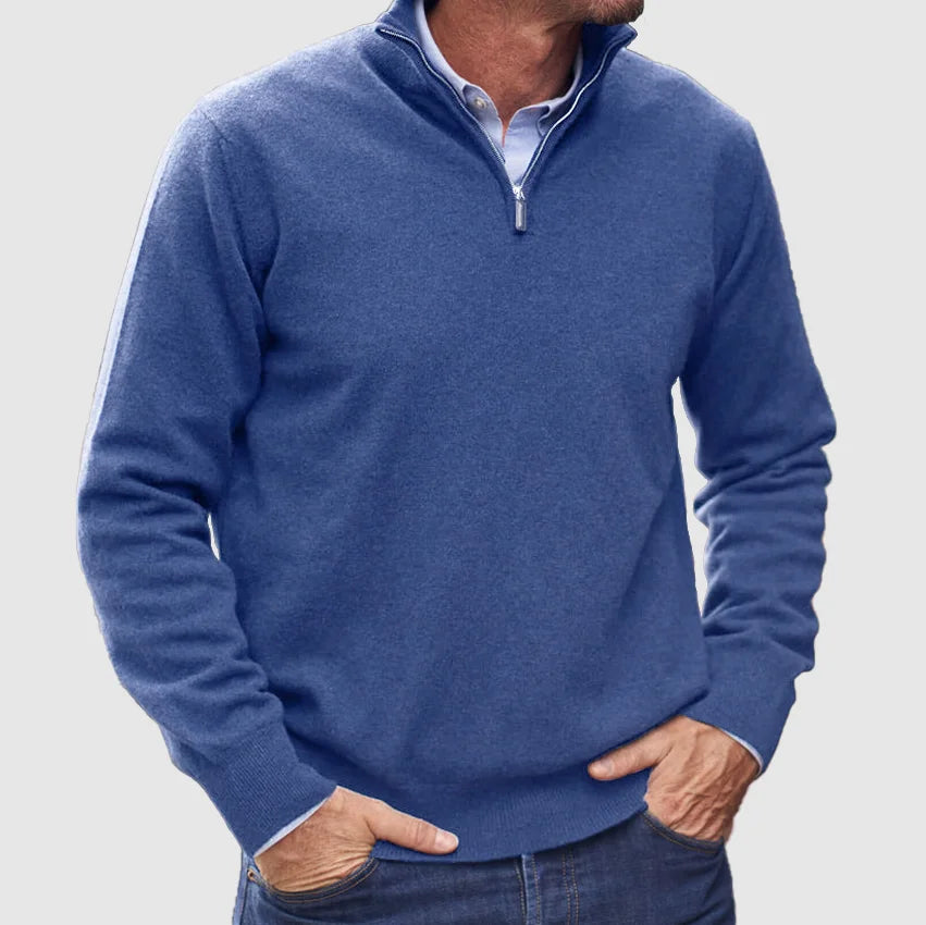 Pull homme zippé, dix coloris, du S au 3XL, bleu