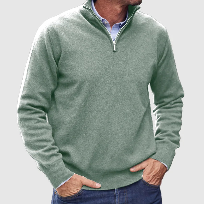 Pull homme zippé, dix coloris, du S au 3XL, vert clair