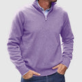 Pull homme zippé, dix coloris, du S au 3XL, violet clair