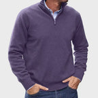 Pull homme zippé, dix coloris, du S au 3XL, pourpre