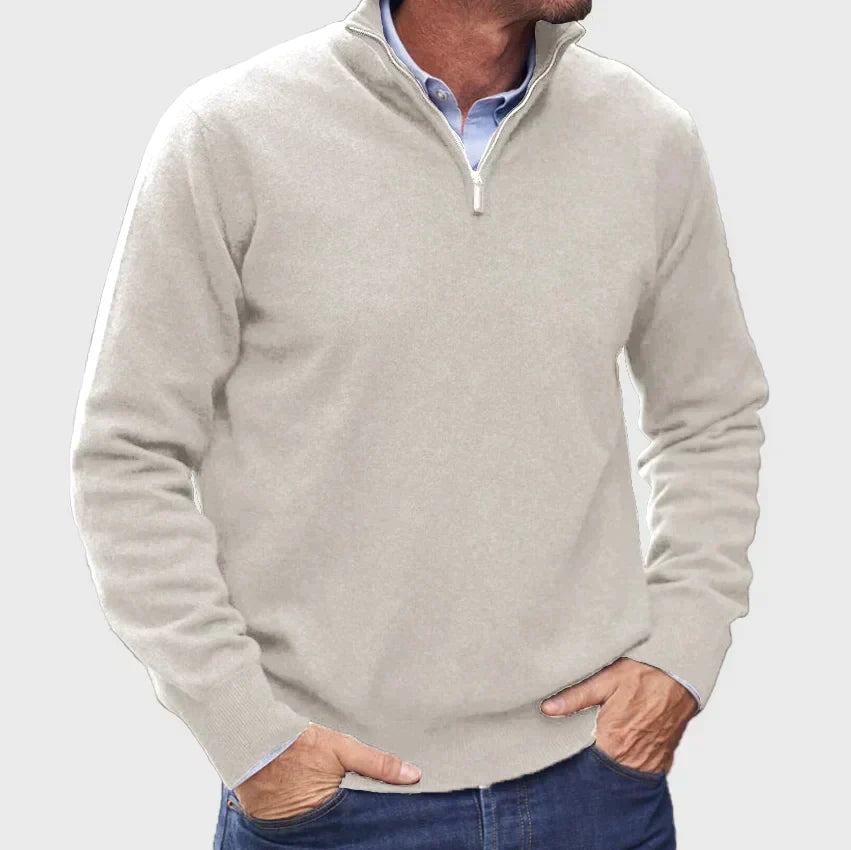 Pull homme zippé, dix coloris, du S au 3XL, gris clair