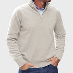 Pull homme zippé, dix coloris, du S au 3XL, gris clair