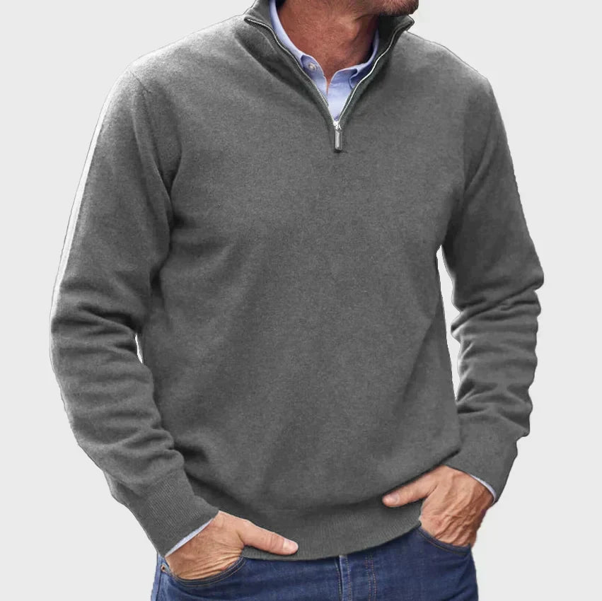 Pull homme zippé, dix coloris, du S au 3XL, gris