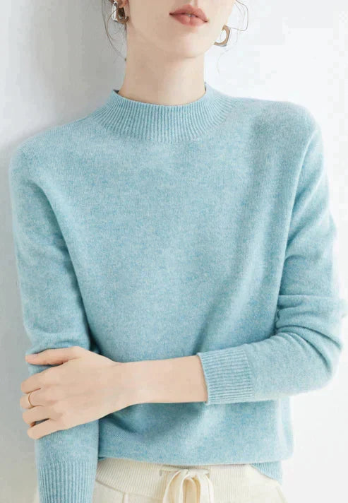 Pull uni femme léger, quatorze coloris, du S au 2XL, bleu clair