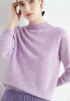 Pull uni femme léger, quatorze coloris, du S au 2XL, lilas