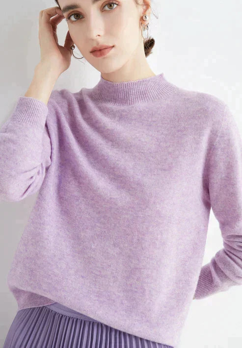 Pull uni femme léger, quatorze coloris, du S au 2XL, lilas