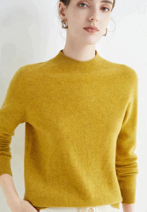 Pull uni femme léger, quatorze coloris, du S au 2XL, jaune