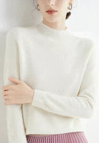 Pull uni femme léger, quatorze coloris, du S au 2XL, blanc