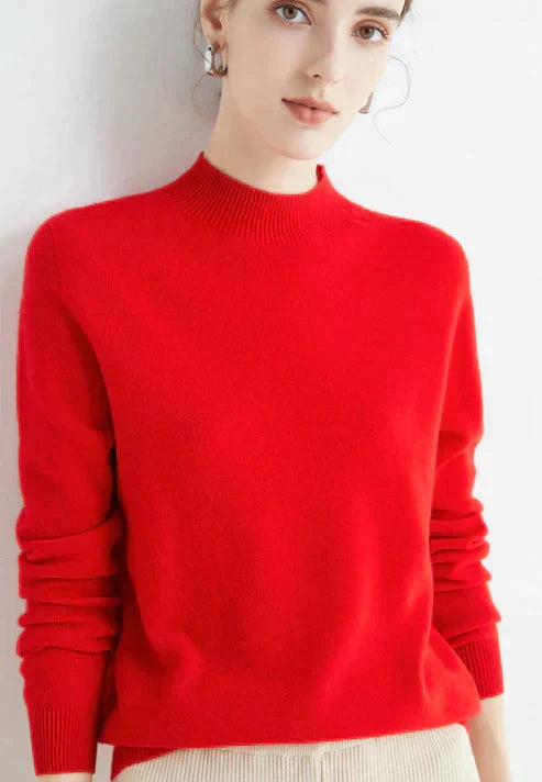 Pull uni femme léger, quatorze coloris, du S au 2XL, rouge