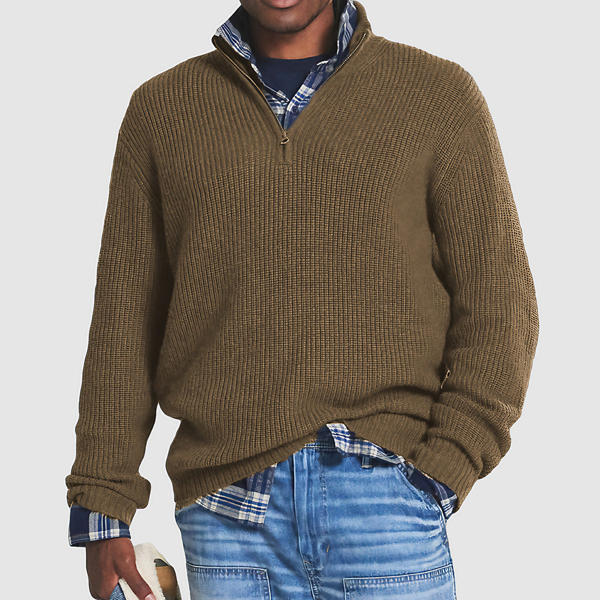 Pull femme ample à manches longues, six coloris, du S au 4XL, marron