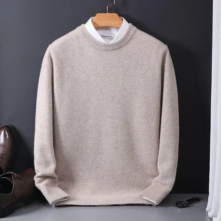 Pull homme col rond, sept coloris, du M au 3XL, kaki