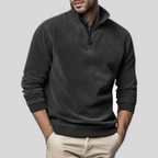 Pull polaire homme col montant demi-zip, effet délavé, du S au 4XL