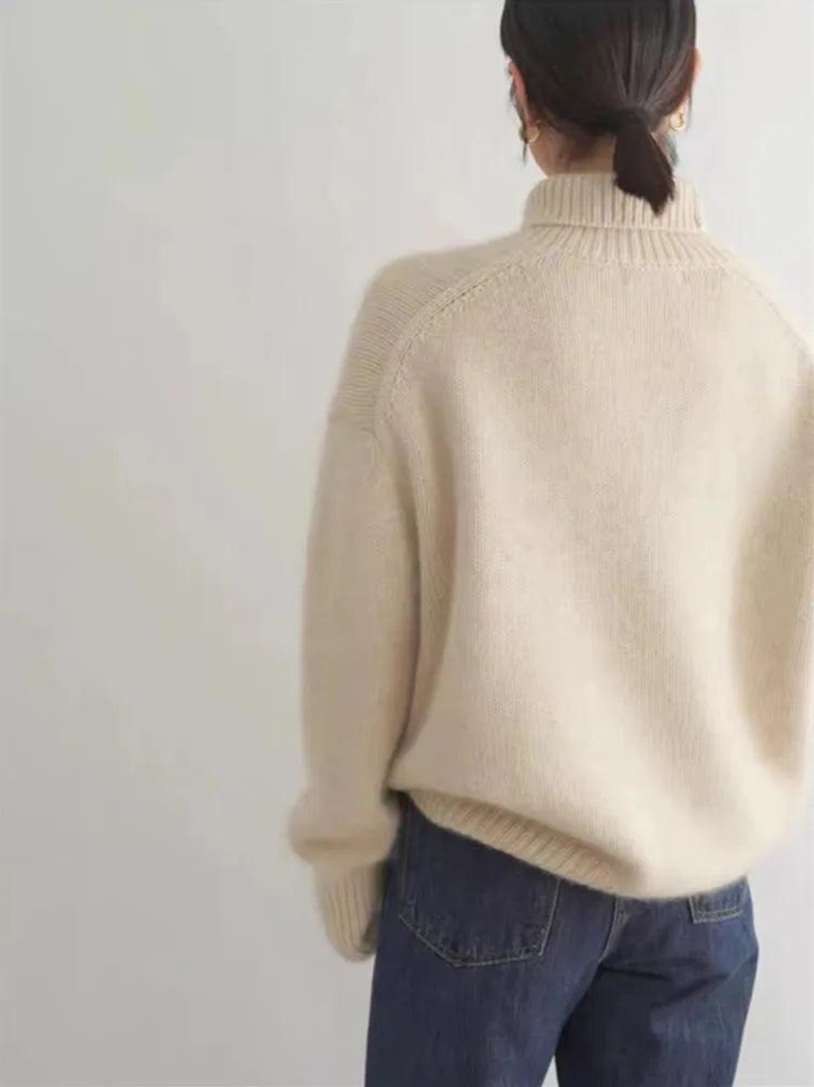 Pull col roulé femme d'hiver, gris ou beige