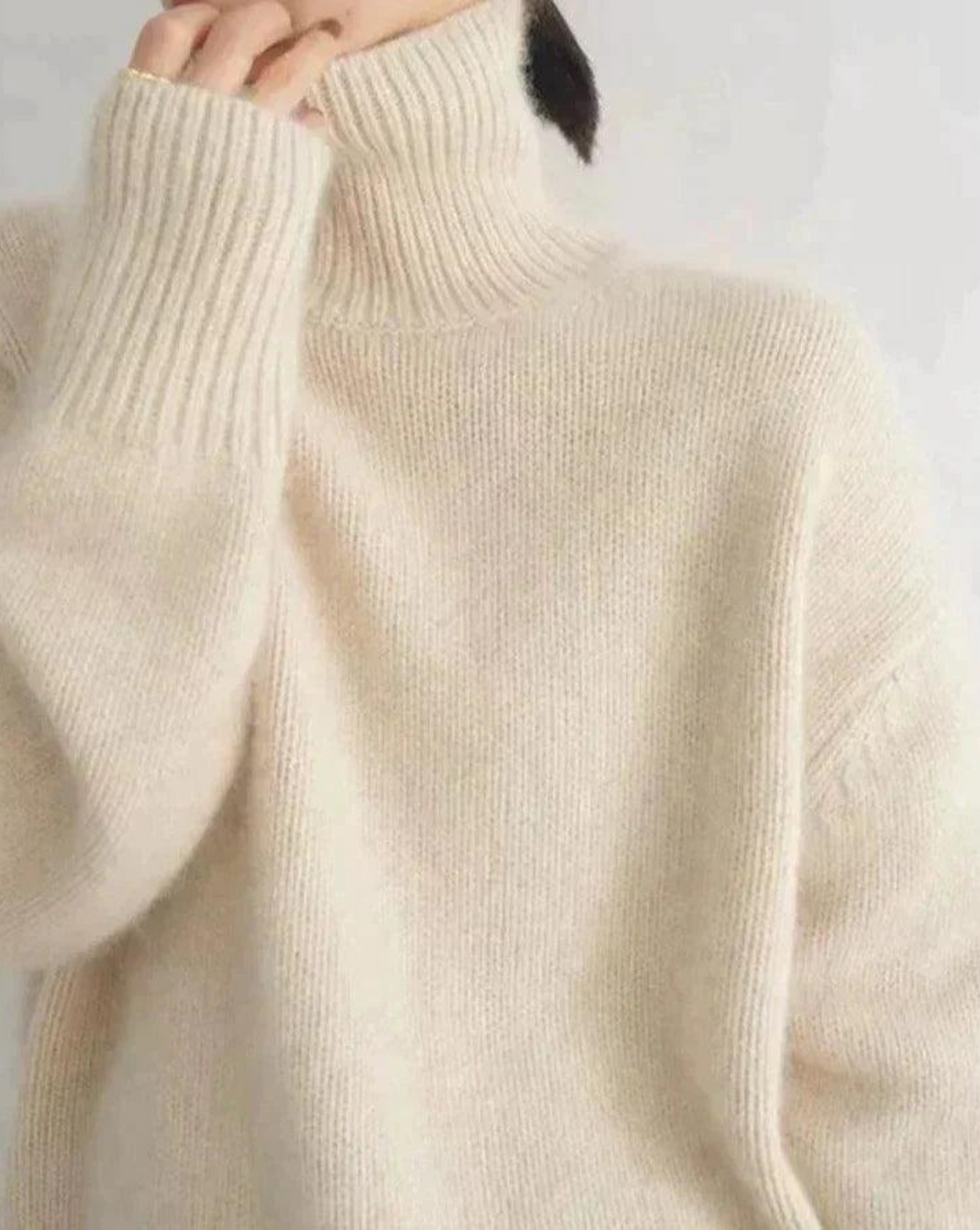 Pull col roulé femme d'hiver, gris ou beige