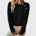 Pull femme coupe asymétrique, col rond, noir, rouge ou blanc, noir