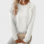 Pull femme coupe asymétrique, col rond, noir, rouge ou blanc, blanc