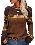 Pull femme d'hiver, seize coloris, du S au 3XL, marron