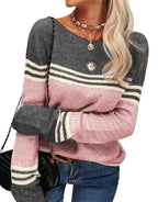 Pull femme d'hiver, seize coloris, du S au 3XL, rose