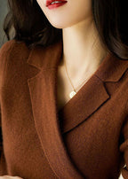 Pull col Claudine femme ajusté, ourlet asymétrique