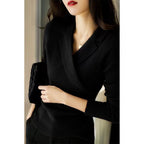 Pull col Claudine femme ajusté, ourlet asymétrique, noir
