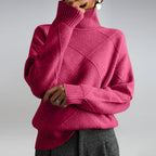 Pull col roulé femme coupe classique, huit coloris, du XS au 3XL, violet