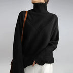 Pull col roulé femme coupe classique, huit coloris, du XS au 3XL, noir