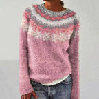 Pull femme toucher doux, dix coloris, du S au 5XL, rose