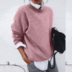 Pull doux femme, cinq coloris, du XS au 3XL, rose