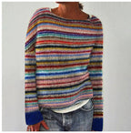 Pull femme chaud coupe ajustée, bleu, rouge ou orange, orange