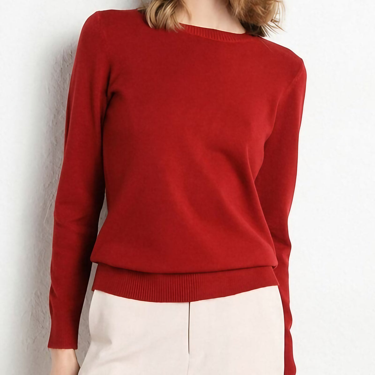 Pull femme doux, treize coloris, du XS au 3XL, rouge foncé