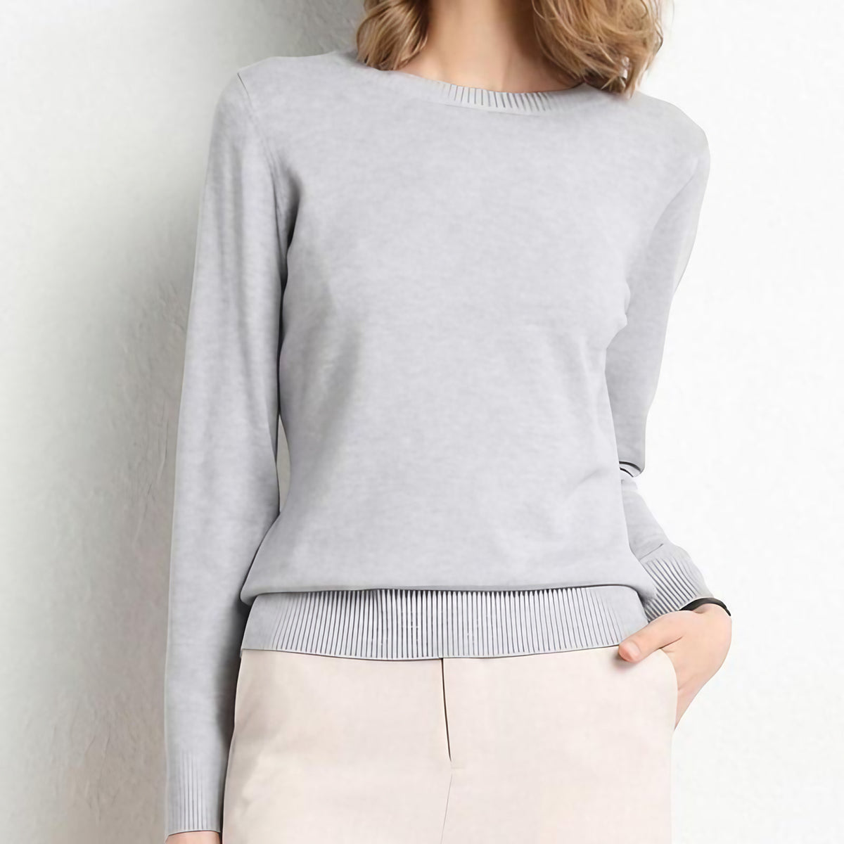 Pull femme doux, treize coloris, du XS au 3XL, gris