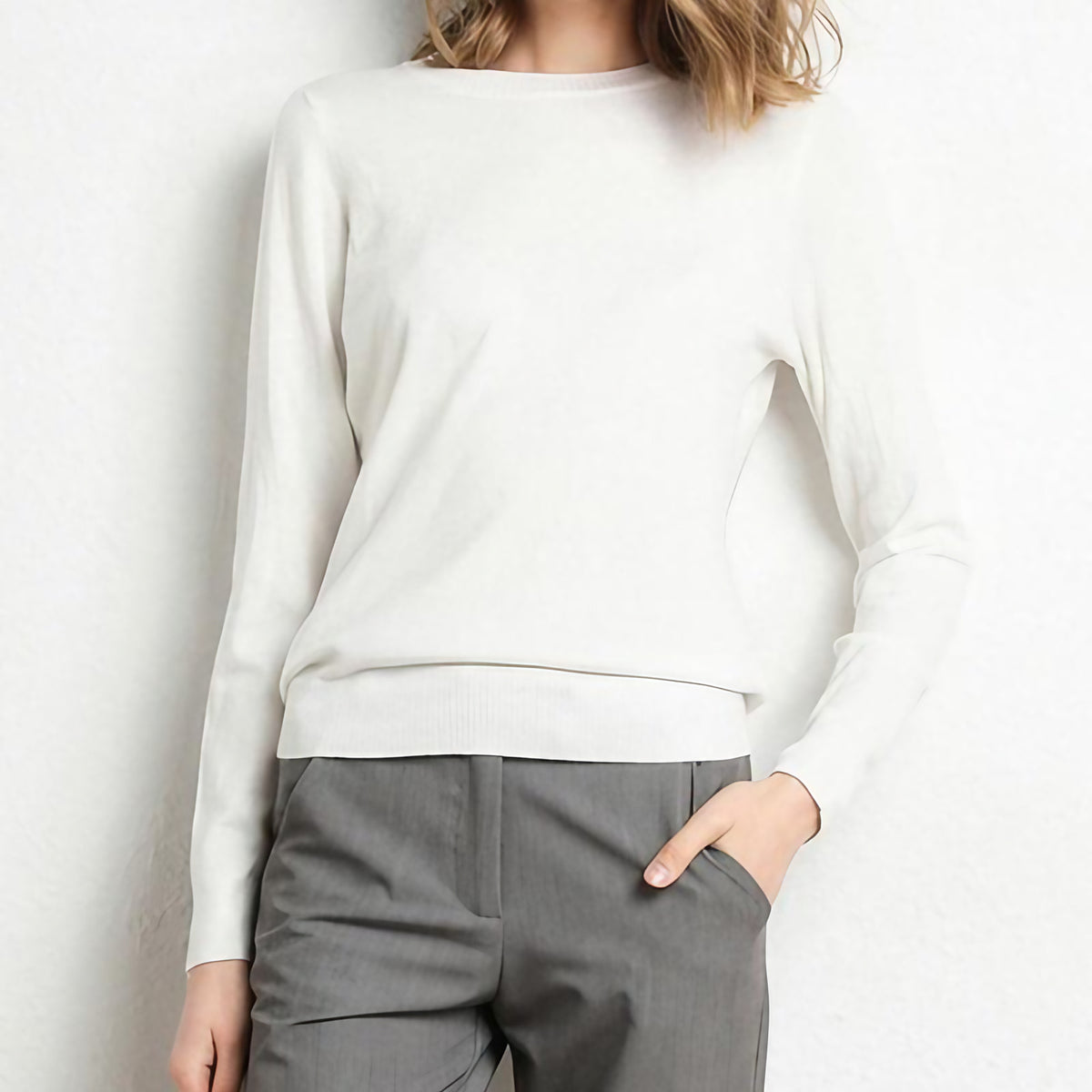 Pull femme doux, treize coloris, du XS au 3XL, blanc
