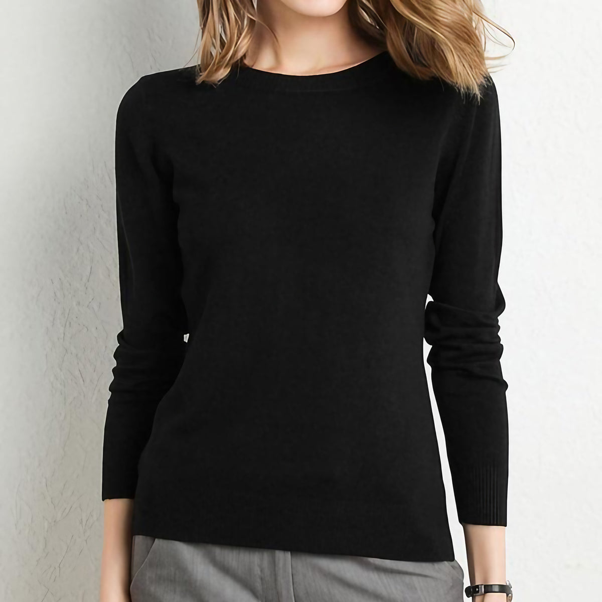 Pull femme doux, treize coloris, du XS au 3XL, noir