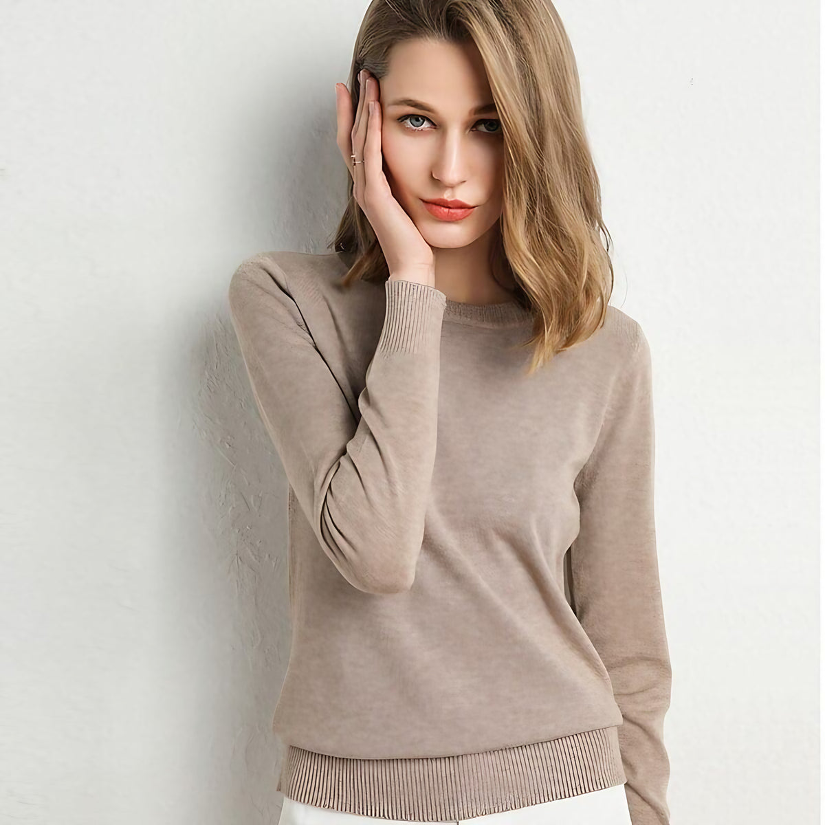 Pull femme doux, treize coloris, du XS au 3XL, kaki