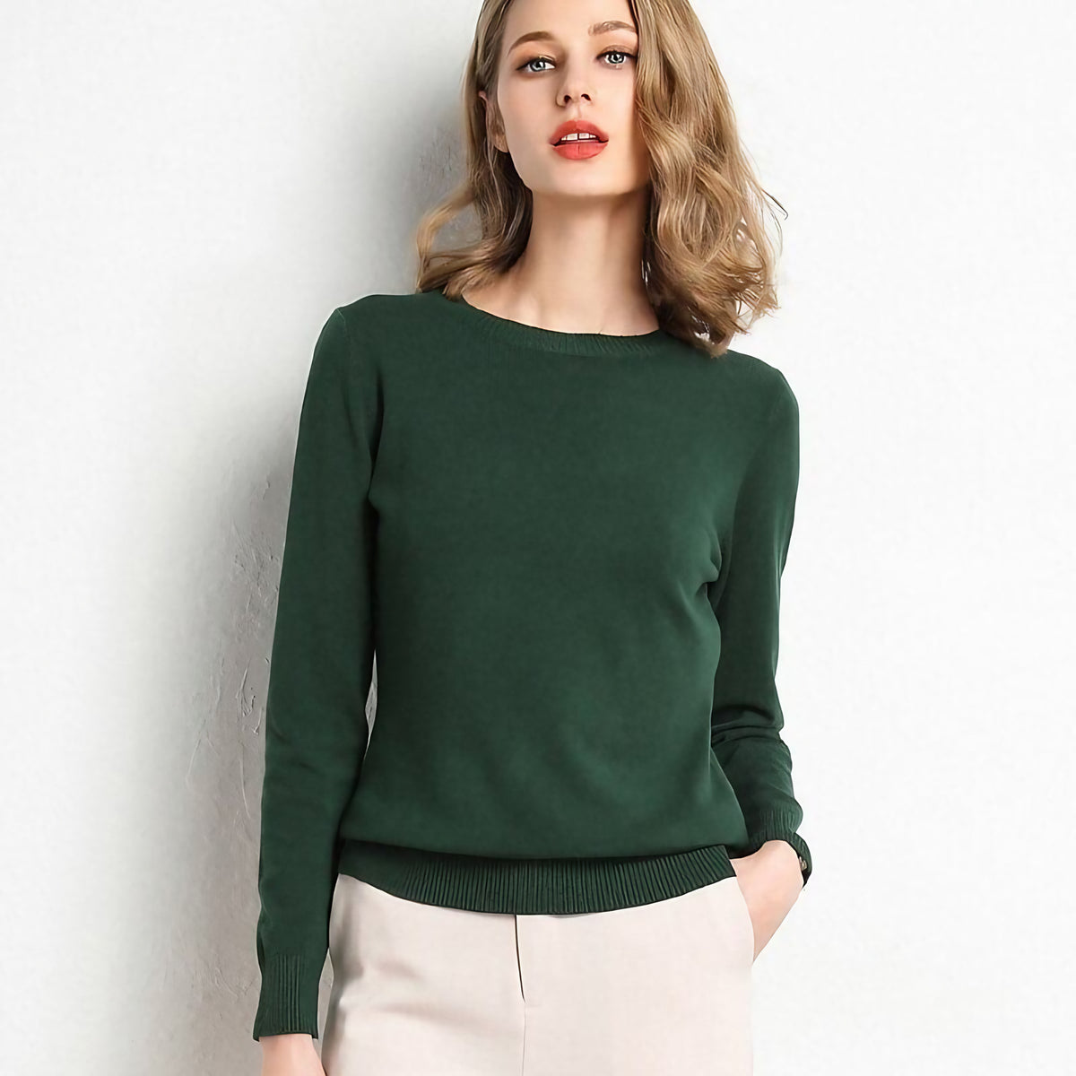 Pull femme doux, treize coloris, du XS au 3XL, vert