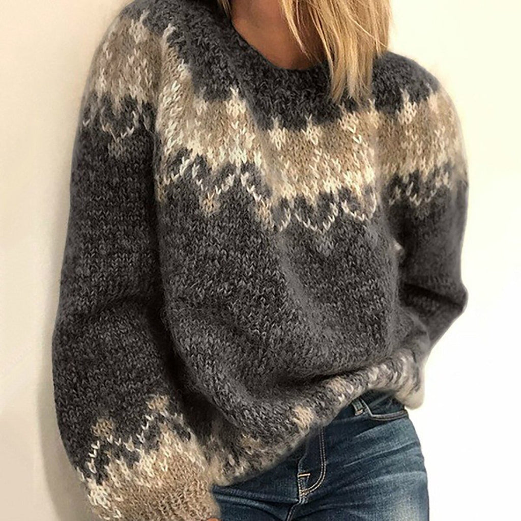 Pull en tricot femme à motifs discrets, automne et hiver, noir