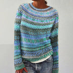 Pull femme à imprimé ethnique, coupe ample, du XS au 3XL, bleu