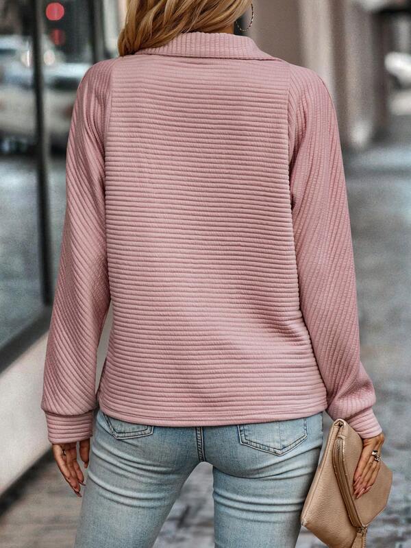 Pull col V femme à fermeture éclair, six coloris, du S au 2XL