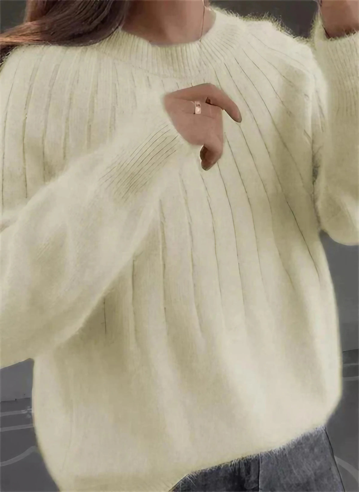 Pull femme en maille douce, coupe droite, six coloris, beige