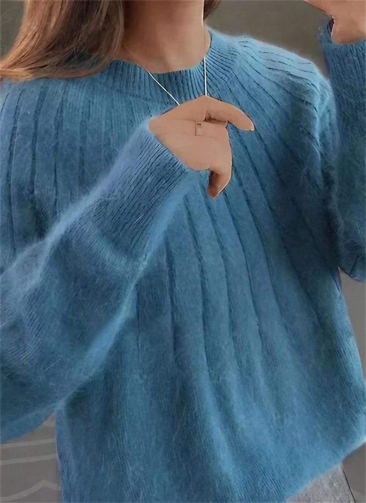 Pull femme en maille douce, coupe droite, six coloris, bleu foncé