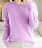 Pull femme à manches longues, dix-sept coloris, du S au 2XL, lilas clair