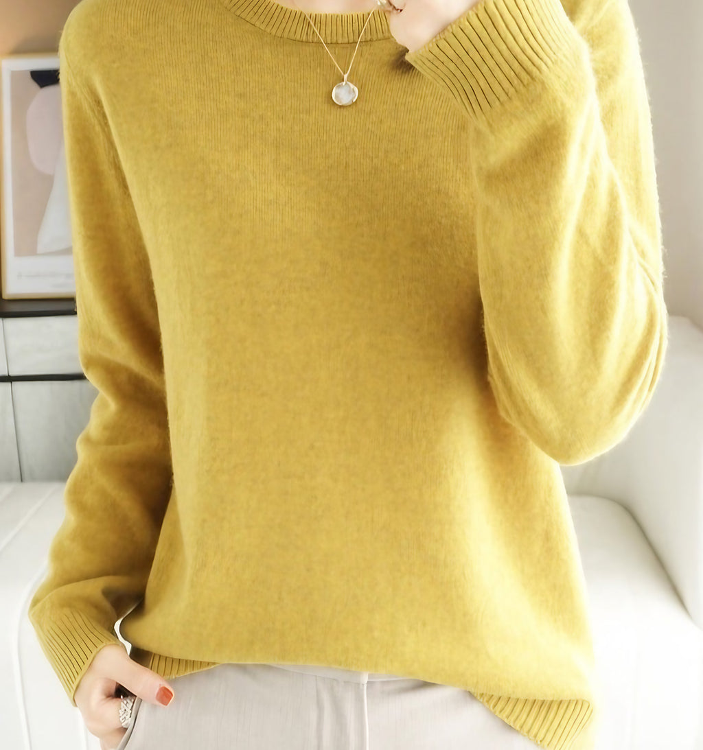 Pull femme à manches longues, dix-sept coloris, du S au 2XL, jaune moutarde