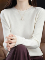 Pull femme à manches longues, dix-sept coloris, du S au 2XL, blanc