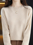 Pull femme à manches longues, dix-sept coloris, du S au 2XL, beige