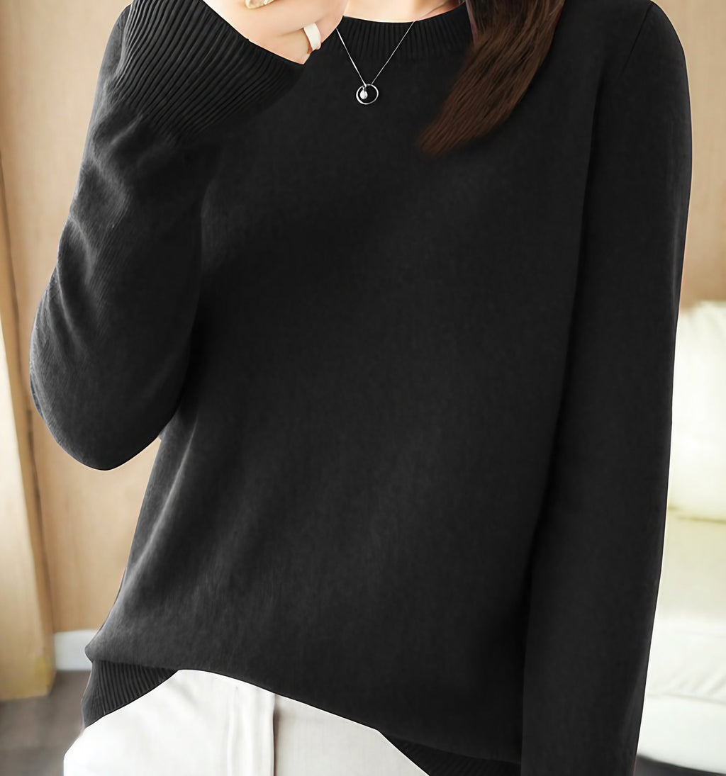 Pull femme à manches longues, dix-sept coloris, du S au 2XL, noir