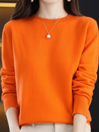 Pull femme à manches longues, dix-sept coloris, du S au 2XL, orange