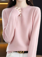 Pull femme à manches longues, dix-sept coloris, du S au 2XL, rose clair
