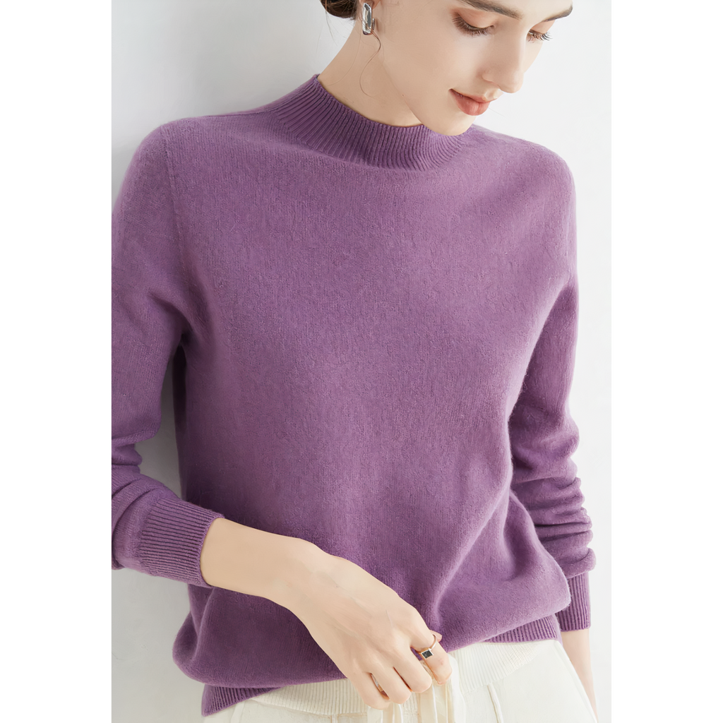 Pull femme classique, treize coloris, du S au 2XL, lilas